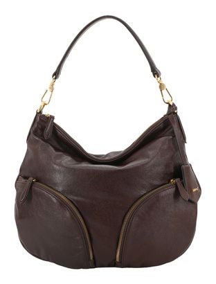 abro Leather Athene Washed Cargo Shoulder Bag M Caramel / Cognac