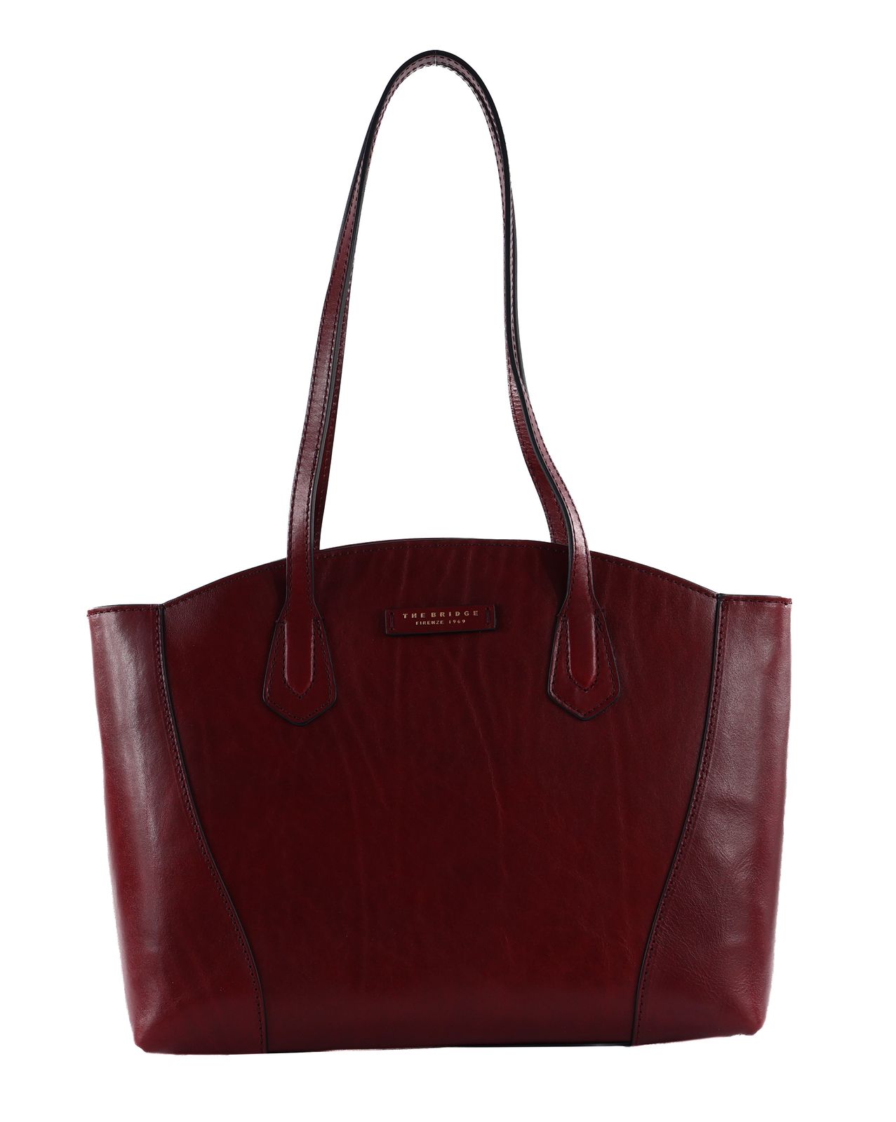 THE BRIDGE Magda Shopping Bag Wine Red / Oro