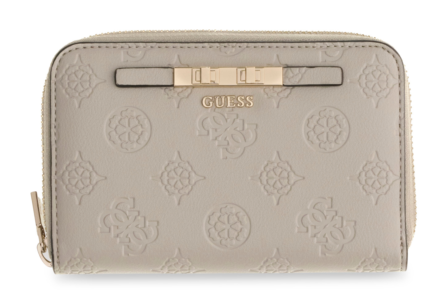 GUESS Carmella SLG Medium Zip Around Wallet Bone Logo GUESS Carmella SLG Medium Zip Around Wallet Bone Logo
