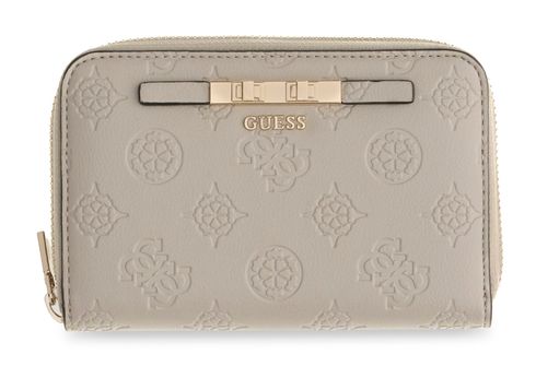 GUESS Carmella SLG Medium Zip Around Wallet Bone Logo