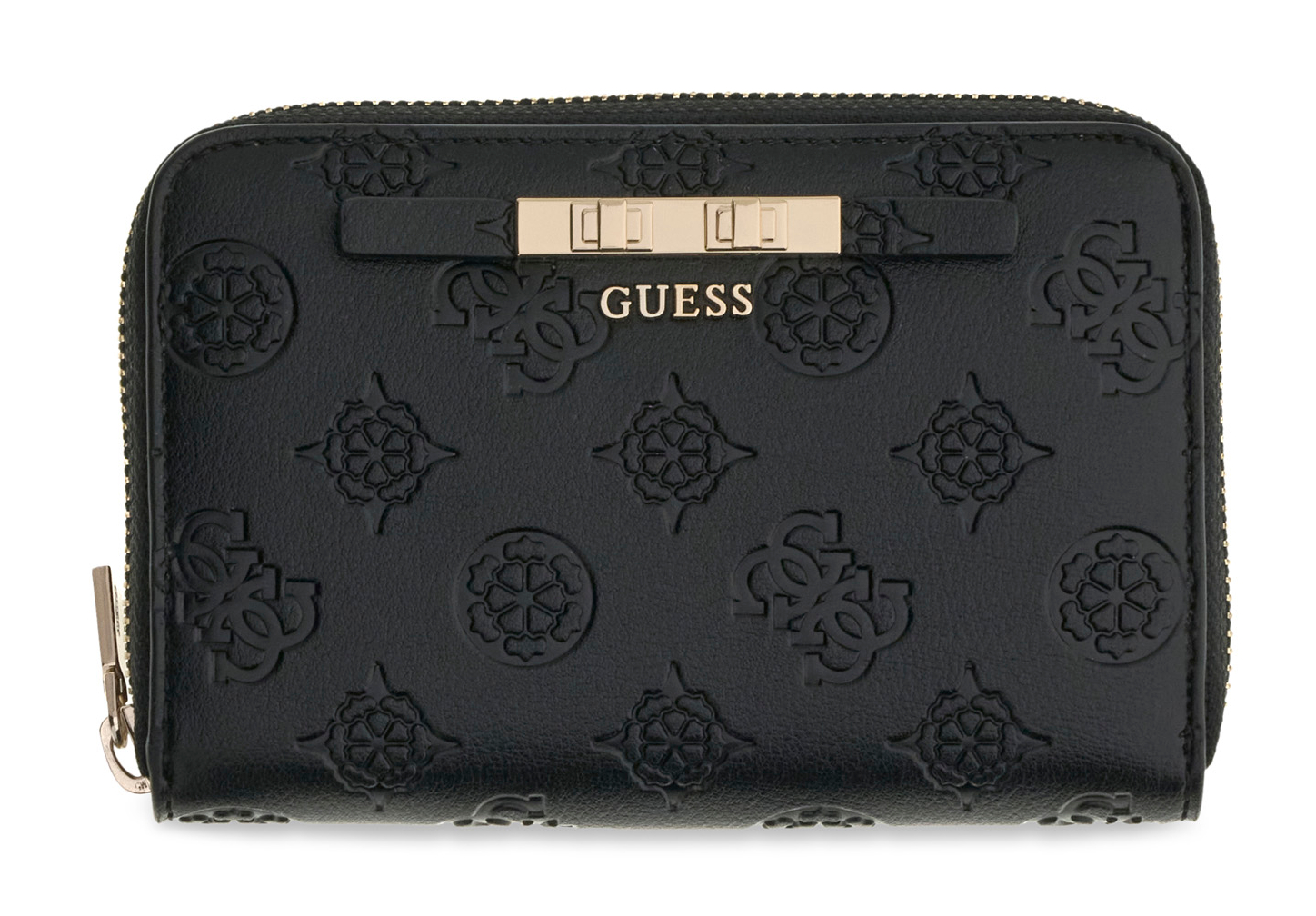 GUESS Carmella SLG Medium Zip Around Wallet Black Logo