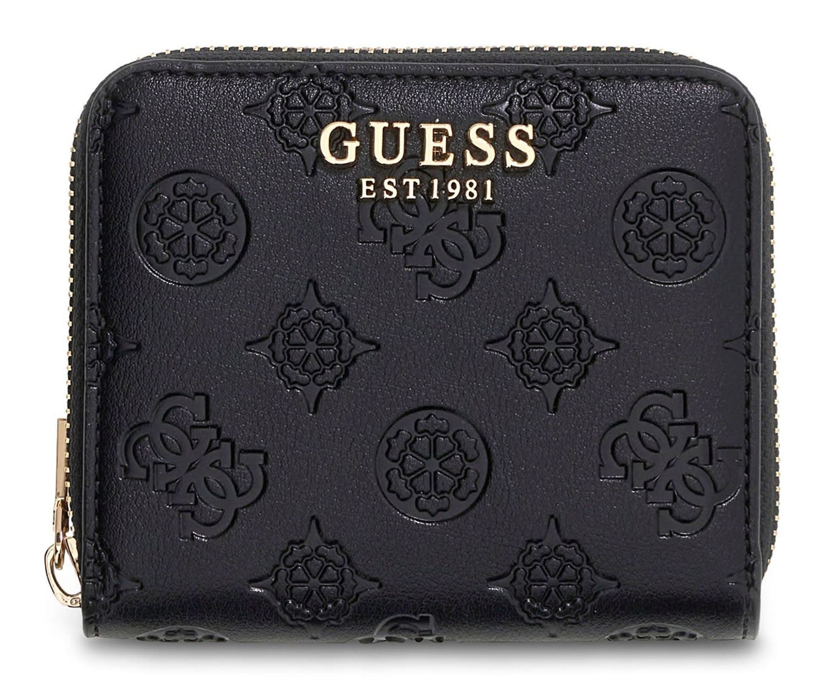 GUESS Carmella SLG Small Zip Around Wallet Black Logo