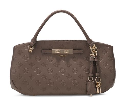 GUESS Carmella 3 Comp Satchel Taupe Logo GUESS Carmella 3 Comp Satchel Taupe Logo