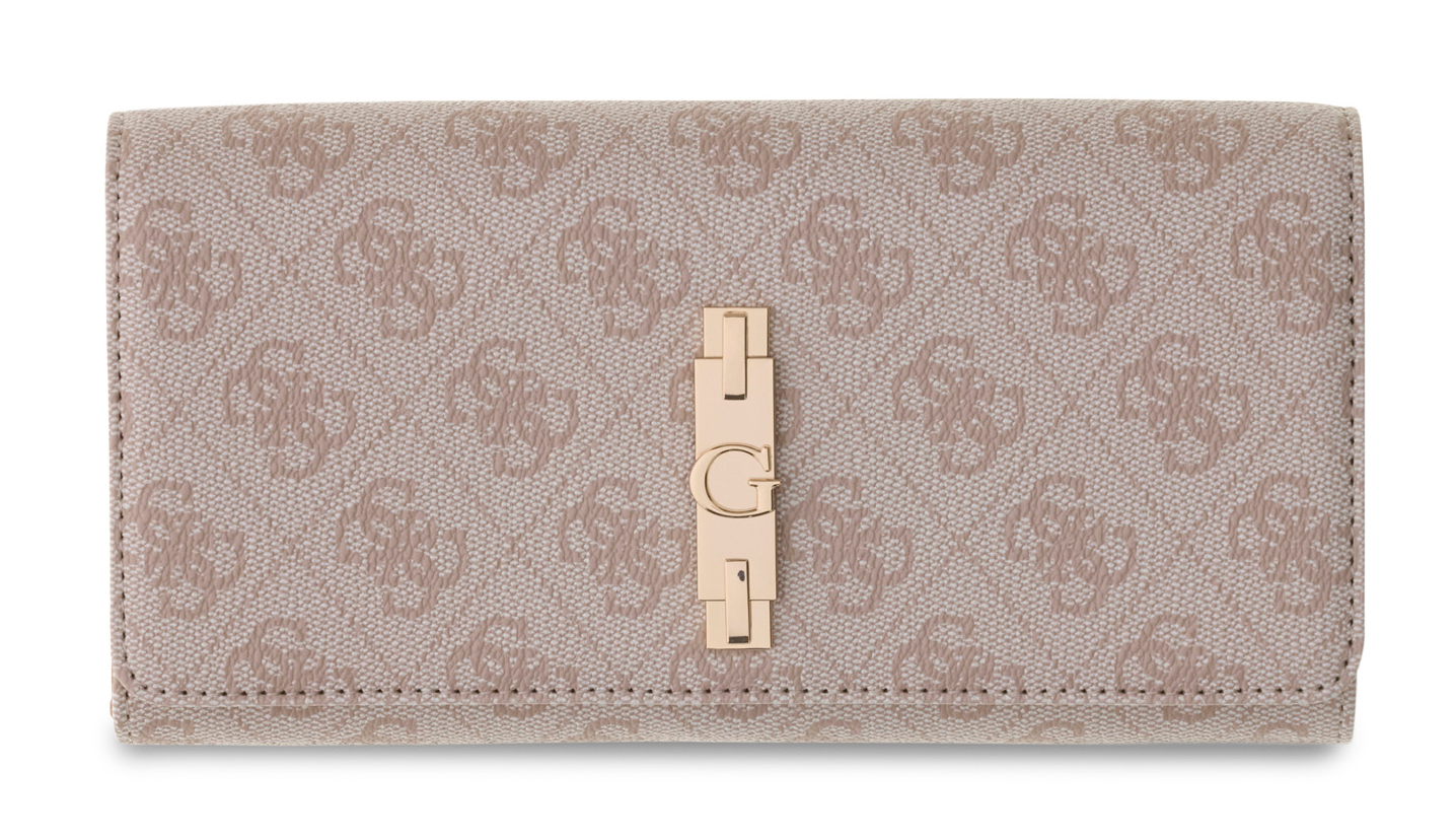 GUESS Yvonne Logo SLG Flap Organizer Stone Logo