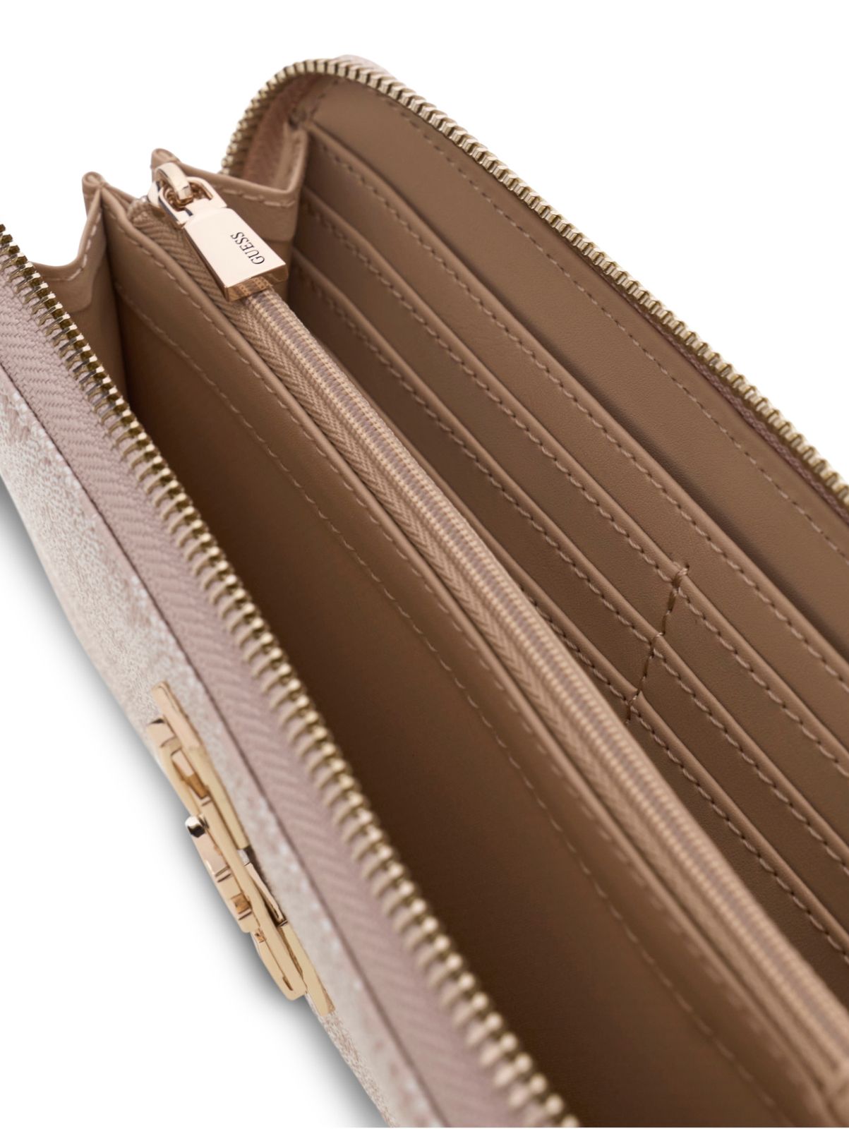 GUESS Yvonne Logo SLG Large Zip Around Wallet L Stone Logo GUESS Yvonne Logo SLG Large Zip Around Wallet L Stone Logo