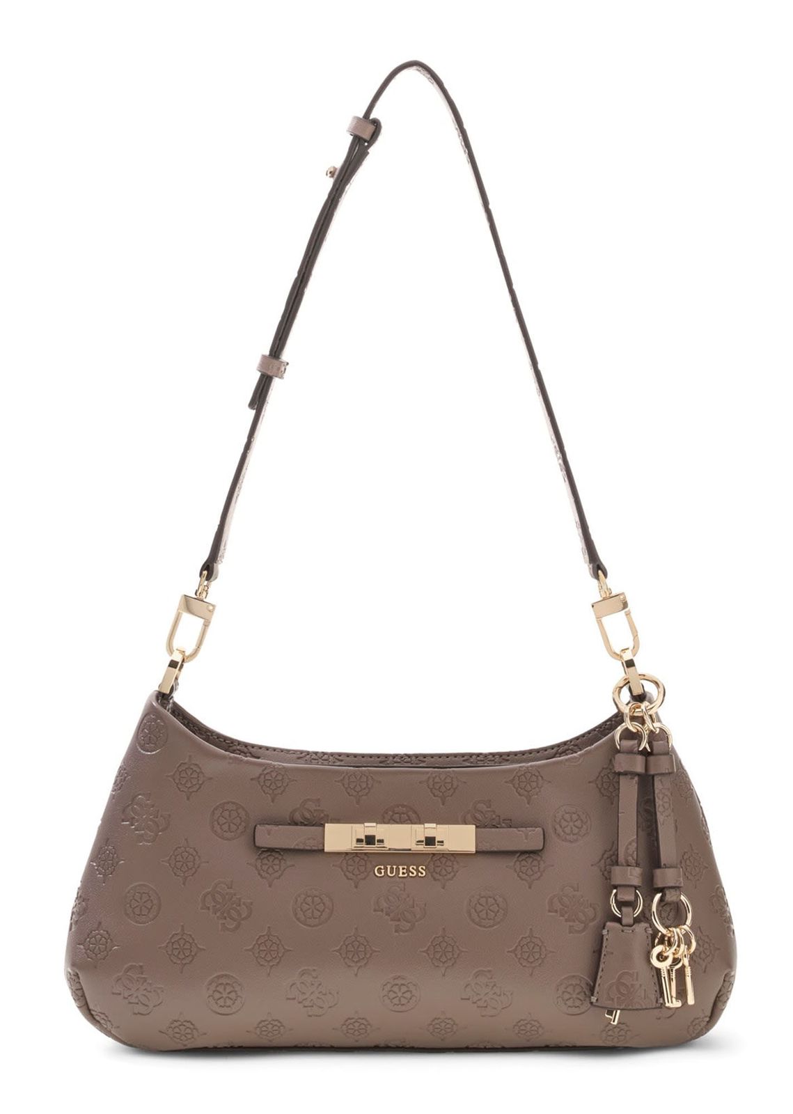 GUESS Carmella Hobo Taupe Logo