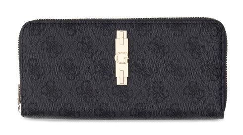 GUESS Yvonne Logo SLG Large Zip Around Wallet L Coal Logo