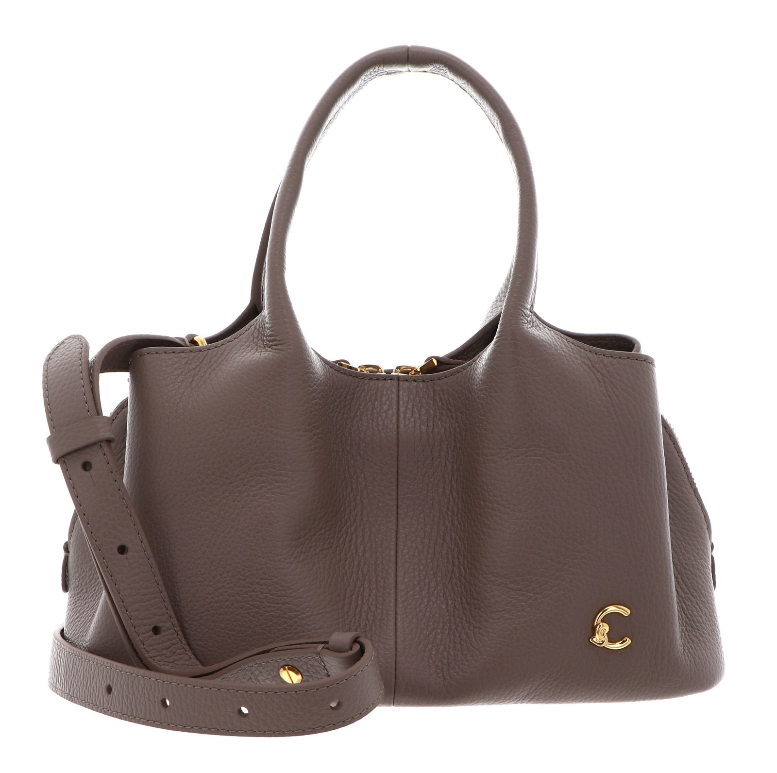 COCCINELLE Nell Handbag Grained Leather Warm Taupe