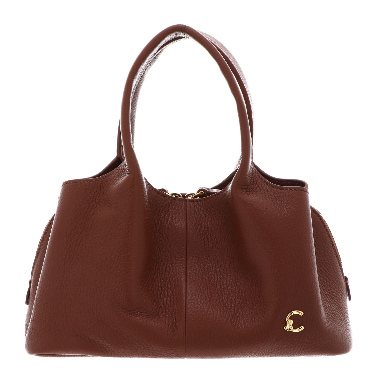 COCCINELLE Nell Handbag Grained Leather Cognac COCCINELLE Nell Handbag Grained Leather Cognac