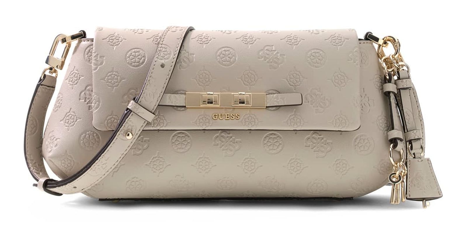 GUESS Carmella Flap Crossbody Bone Logo