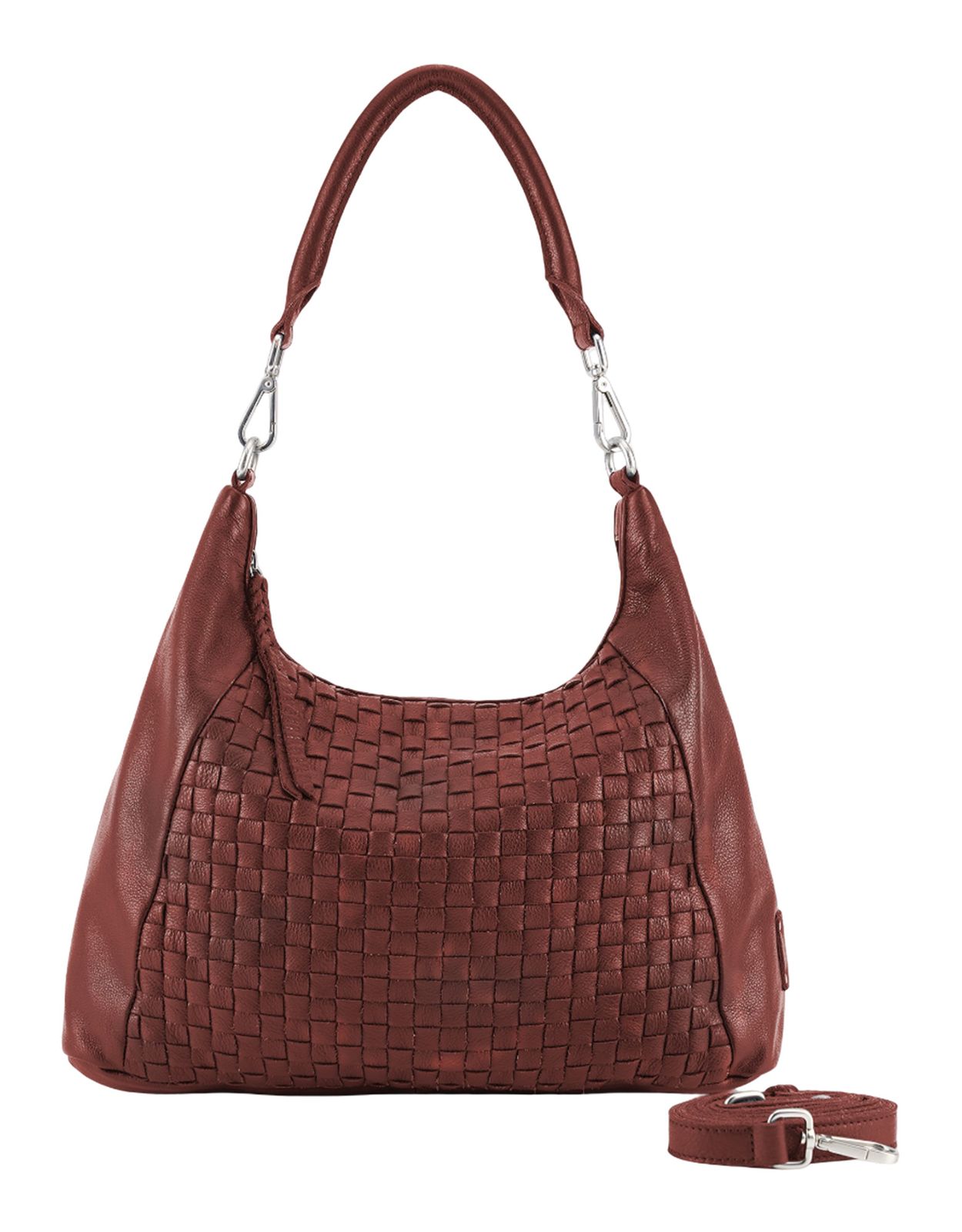 FREDsBRUDER Calm Weave Collection Hobo Bag Deep Sandalwood