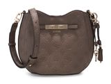 GUESS Carmella Crossbody Bucket Bag Taupe Logo GUESS Carmella Crossbody Bucket Bag Taupe Logo