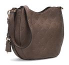 GUESS Carmella Crossbody Bucket Bag Taupe Logo GUESS Carmella Crossbody Bucket Bag Taupe Logo