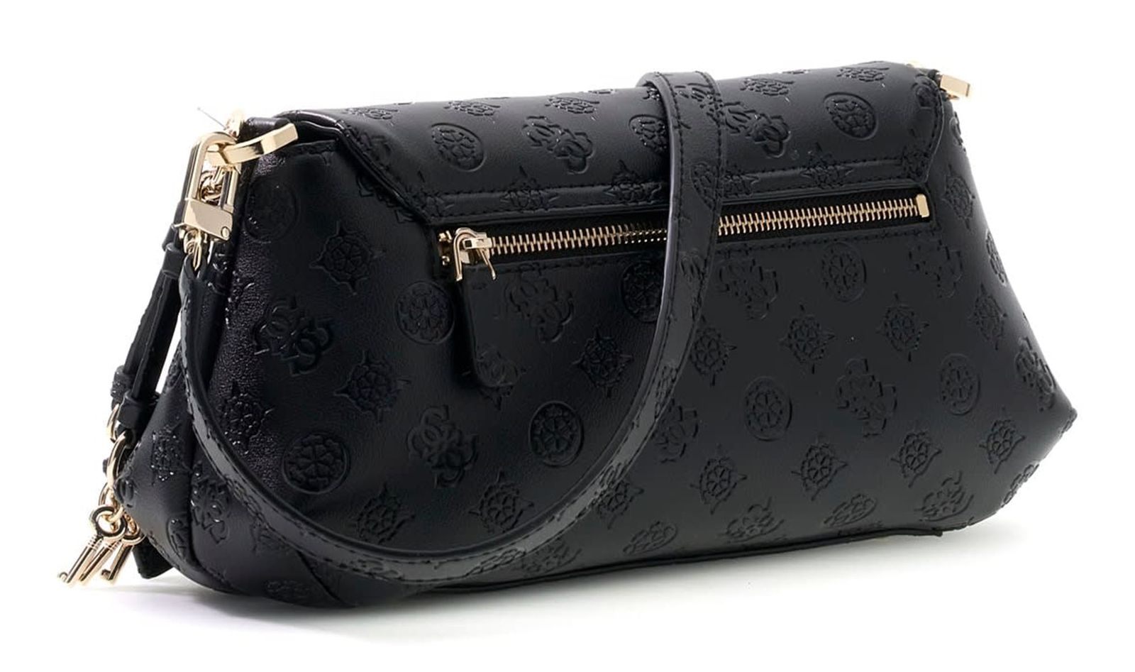 GUESS Carmella Flap Crossbody Black Logo GUESS Carmella Flap Crossbody Black Logo