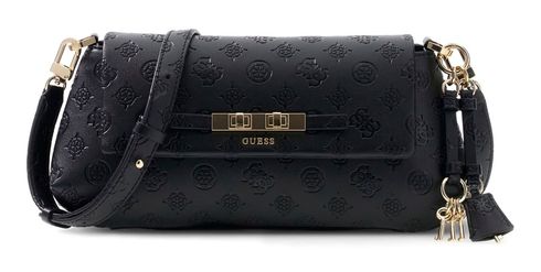 GUESS Carmella Flap Crossbody Black Logo GUESS Carmella Flap Crossbody Black Logo
