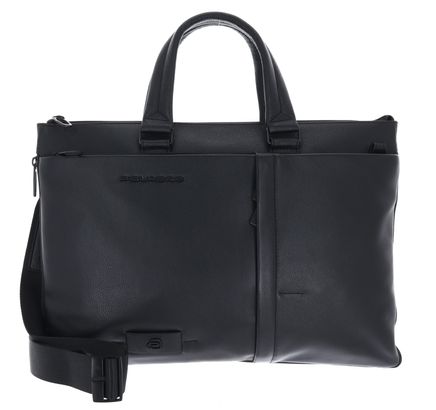 PIQUADRO Russell Expandable Slim Briefcase Nero