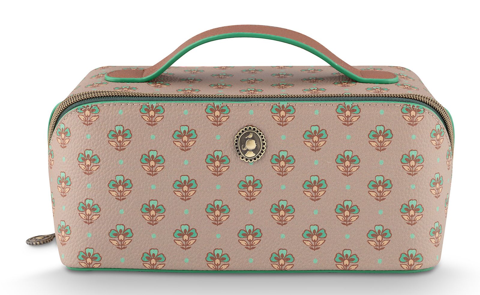 Pip Studio Cyrille Cosmetic Bag Jaipur Flower M Light Green