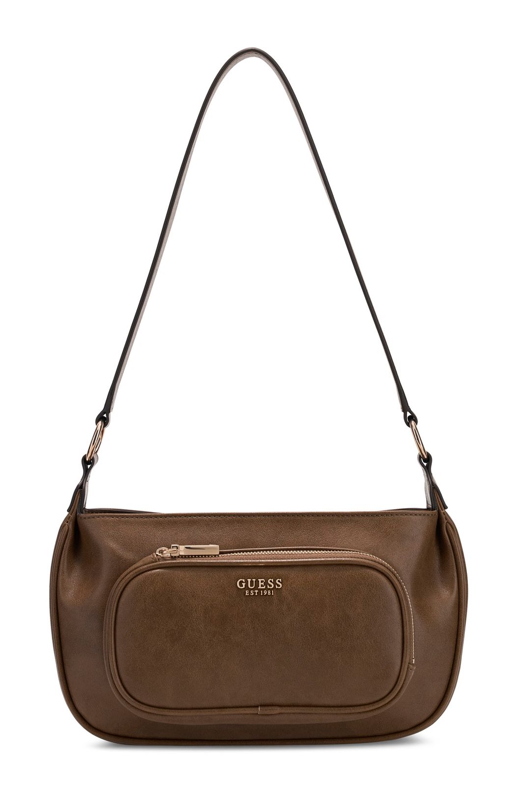 GUESS Bronna Shoulder Satchel Bag Brown