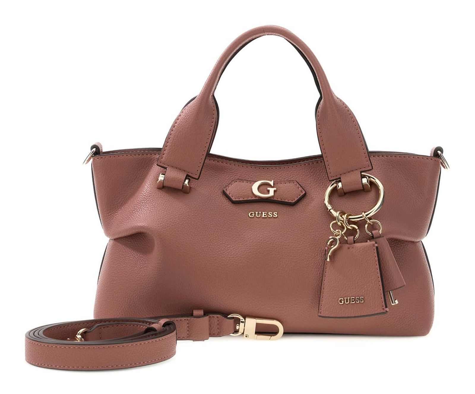 GUESS Suzy Mini 3 Compartment Satchel Rosewood