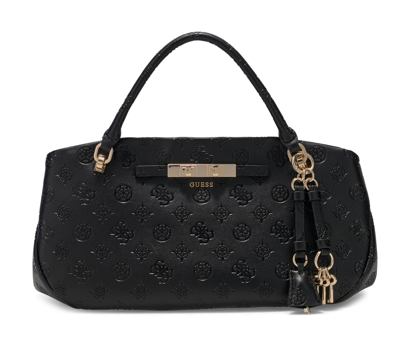 GUESS Carmella 3 Comp Satchel Black Logo