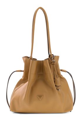 GUESS Karima Drawstring Tote Tan GUESS Karima Drawstring Tote Tan