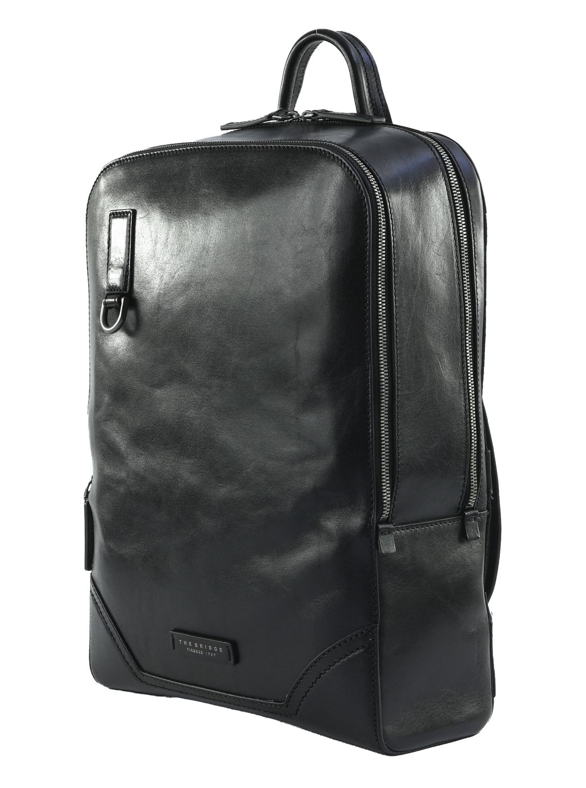 THE BRIDGE Matteo Backpack 2 Zip Nero / Rutenio Scuro THE BRIDGE Matteo Backpack 2 Zip Nero / Rutenio Scuro