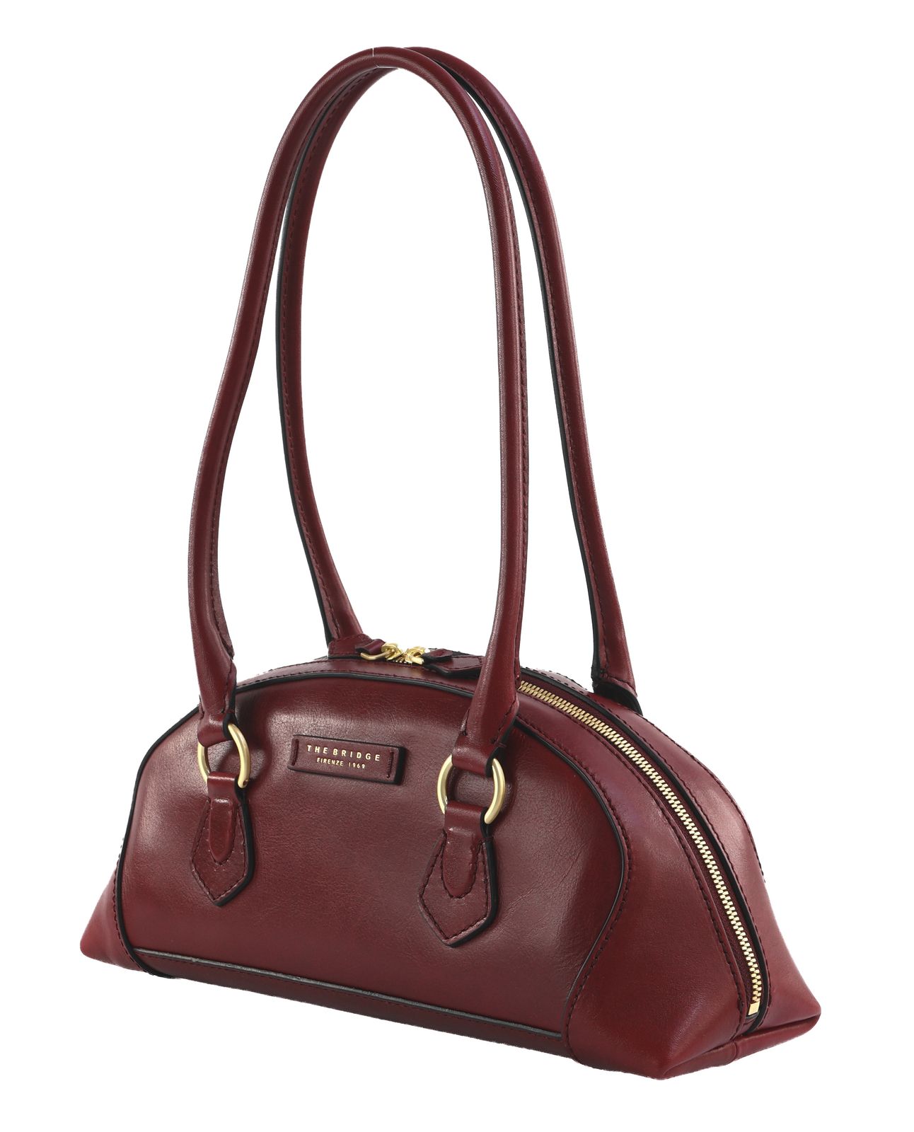 THE BRIDGE Magda Bowling Bag Wine Red / Oro THE BRIDGE Magda Bowling Bag Wine Red / Oro