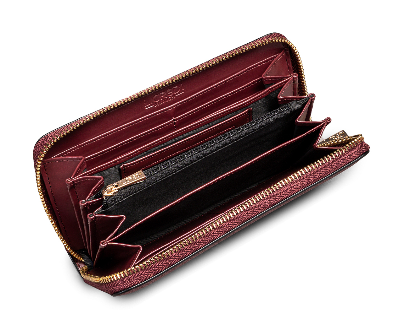 L.CREDI Saina Zip Around Wallet Cherry Shade mix L.CREDI Saina Zip Around Wallet Cherry Shade mix