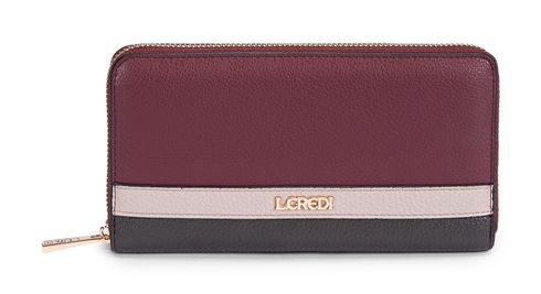 L.CREDI Saina Zip Around Wallet Cherry Shade mix