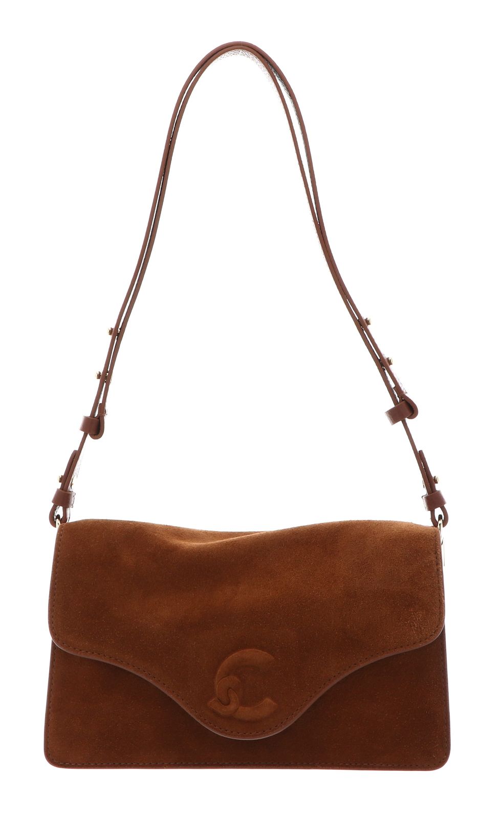 COCCINELLE C-Me Softy Shoulder Bag Suede Le. / Grained Le. S Cognac / Cognac