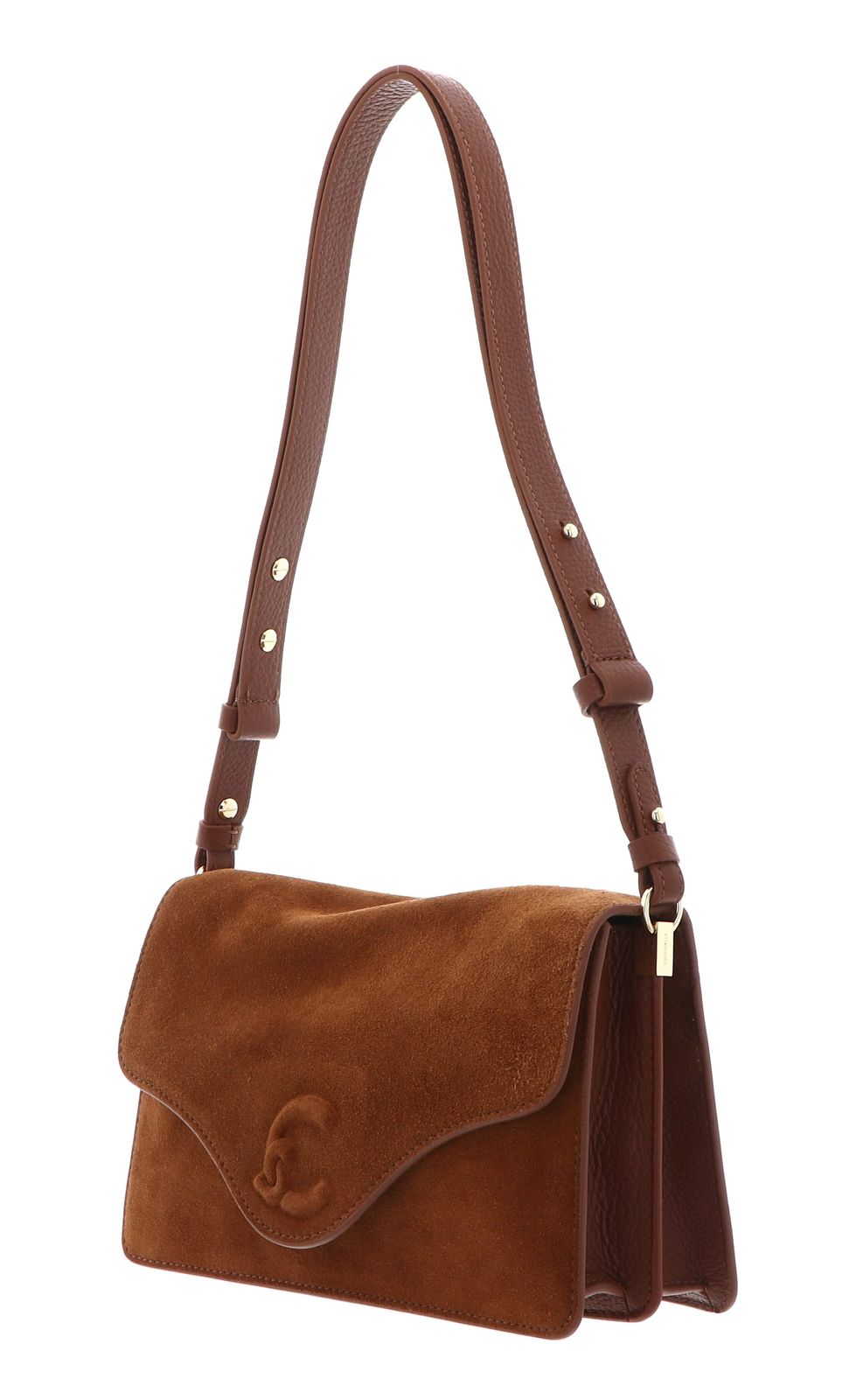 COCCINELLE C-Me Softy Shoulder Bag Suede Le. / Grained Le. S Cognac / Cognac COCCINELLE C-Me Softy Shoulder Bag Suede Le. / Grained Le. S Cognac / Cognac