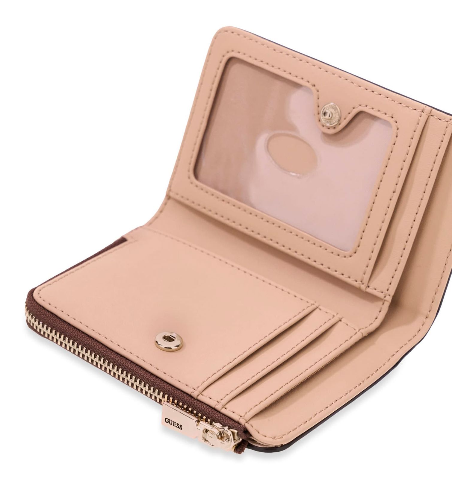 GUESS Danielle SLG Zip Around Card Case Brown GUESS Danielle SLG Zip Around Card Case Brown
