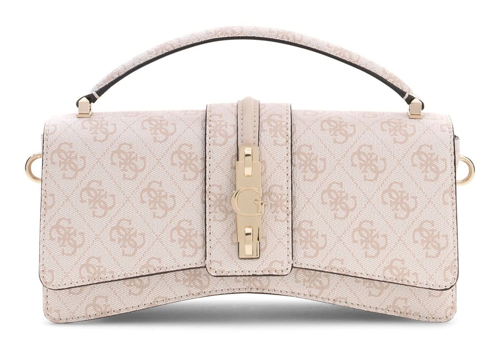 GUESS Yvonne Logo Mini Top Handle Flap Stone Logo