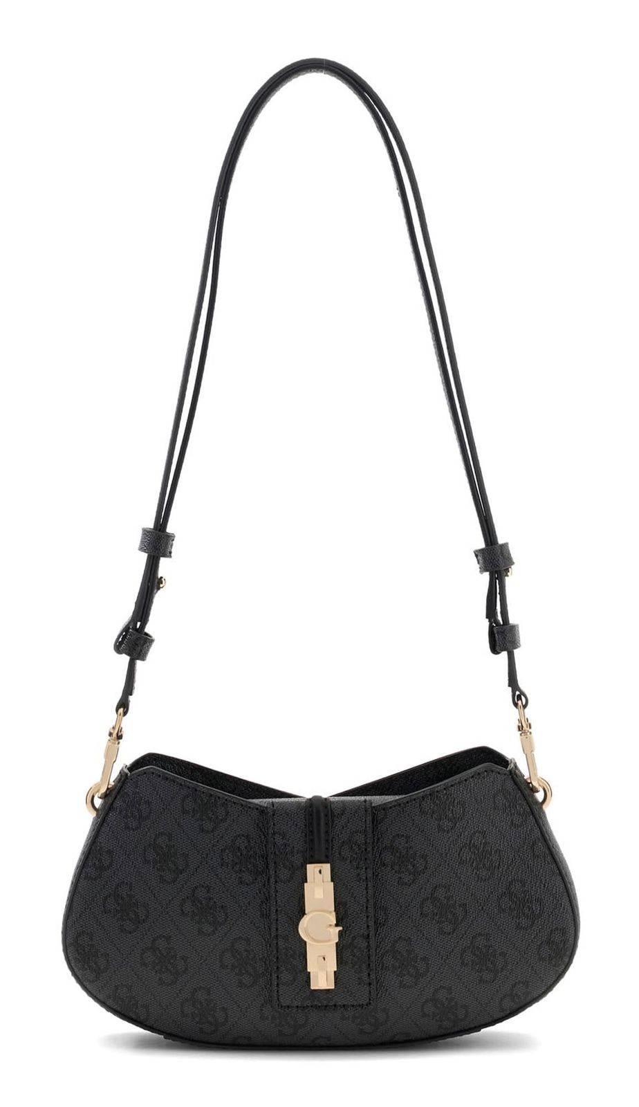 GUESS Yvonne Logo Mini Convertible Shoulder Bag Coal Logo