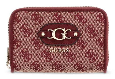 GUESS Samantha SLG Medium Zip Around Wallet Merlot Logo