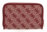 GUESS Samantha SLG Medium Zip Around Wallet Merlot Logo