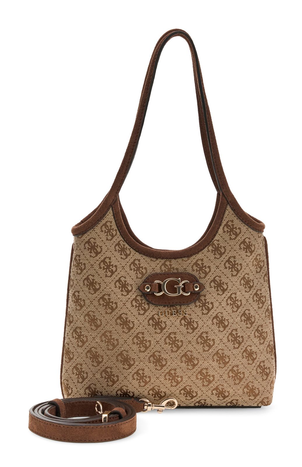 GUESS Samantha Mini Tote Latte Logo / Brown