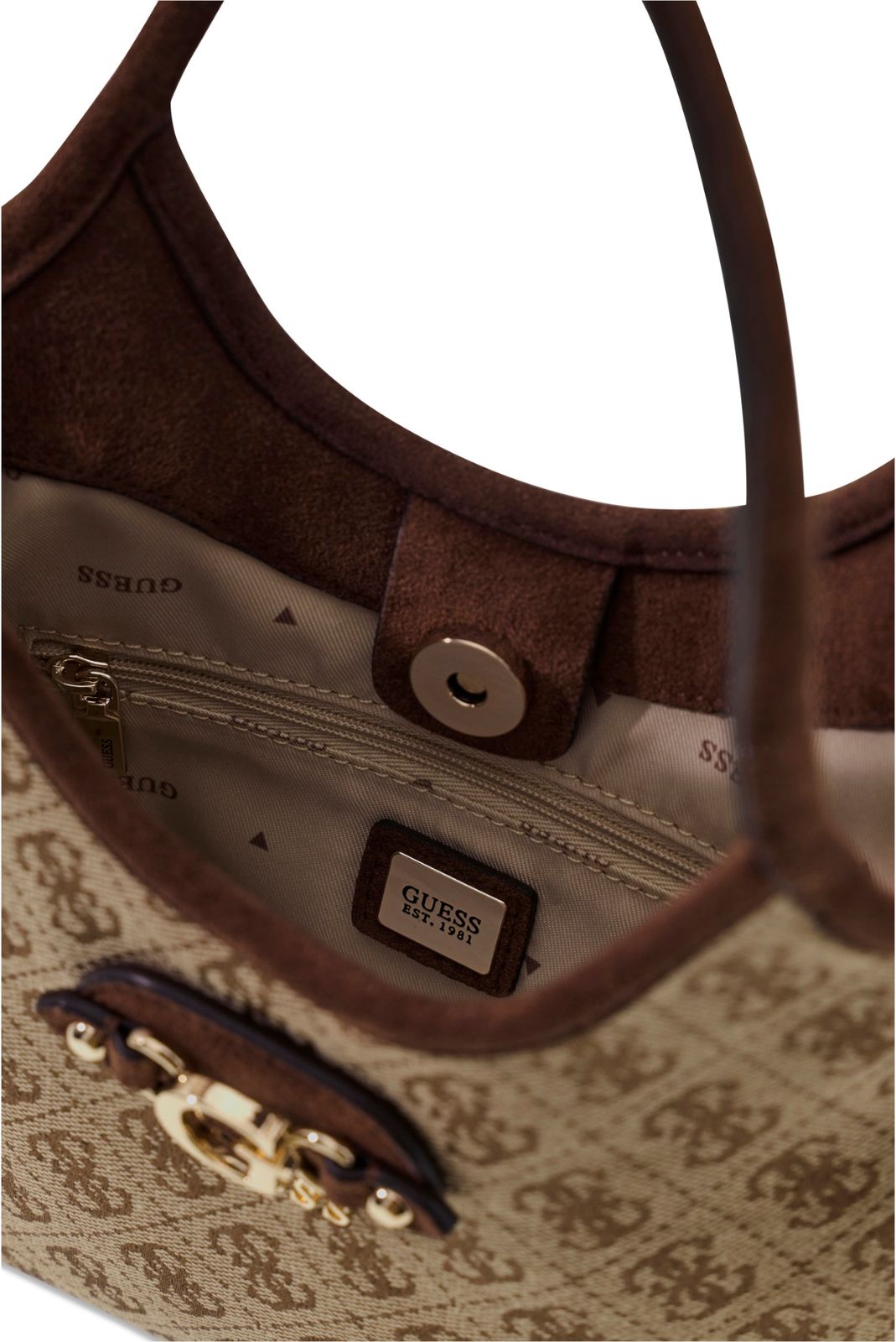 GUESS Samantha Mini Tote Latte Logo / Brown GUESS Samantha Mini Tote Latte Logo / Brown