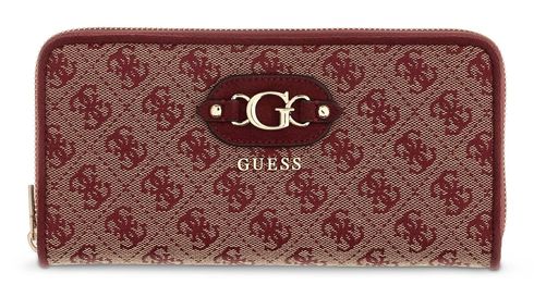 GUESS Samantha SLG Zip Around Wallet L Merlot Logo GUESS Samantha SLG Zip Around Wallet L Merlot Logo