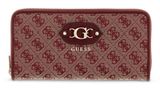 GUESS Samantha SLG Zip Around Wallet L Merlot Logo GUESS Samantha SLG Zip Around Wallet L Merlot Logo