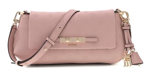 GUESS Carmella Flap Crossbody Light Pink Logo