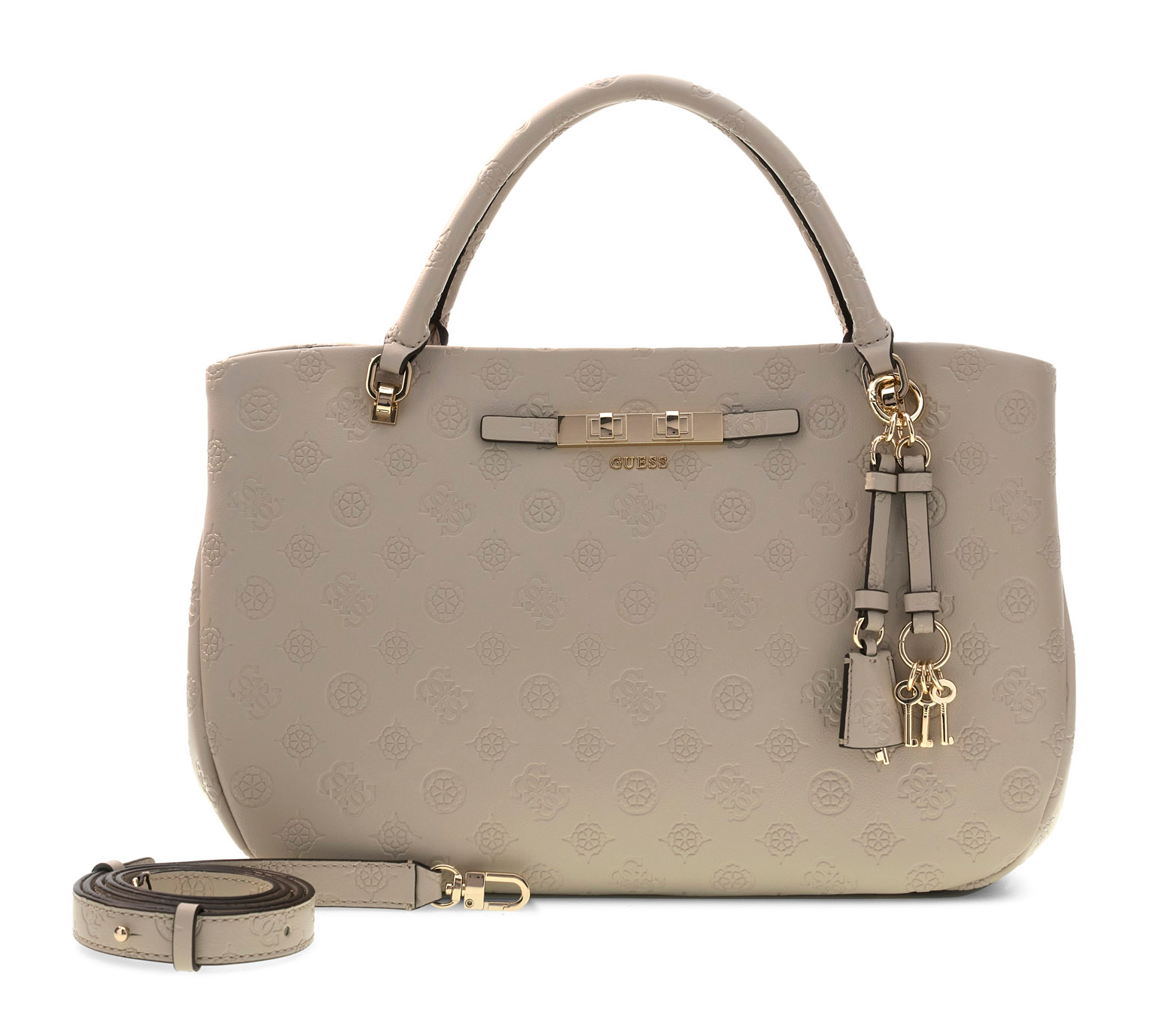 GUESS Carmella Girlfriend Satchel Bone Logo