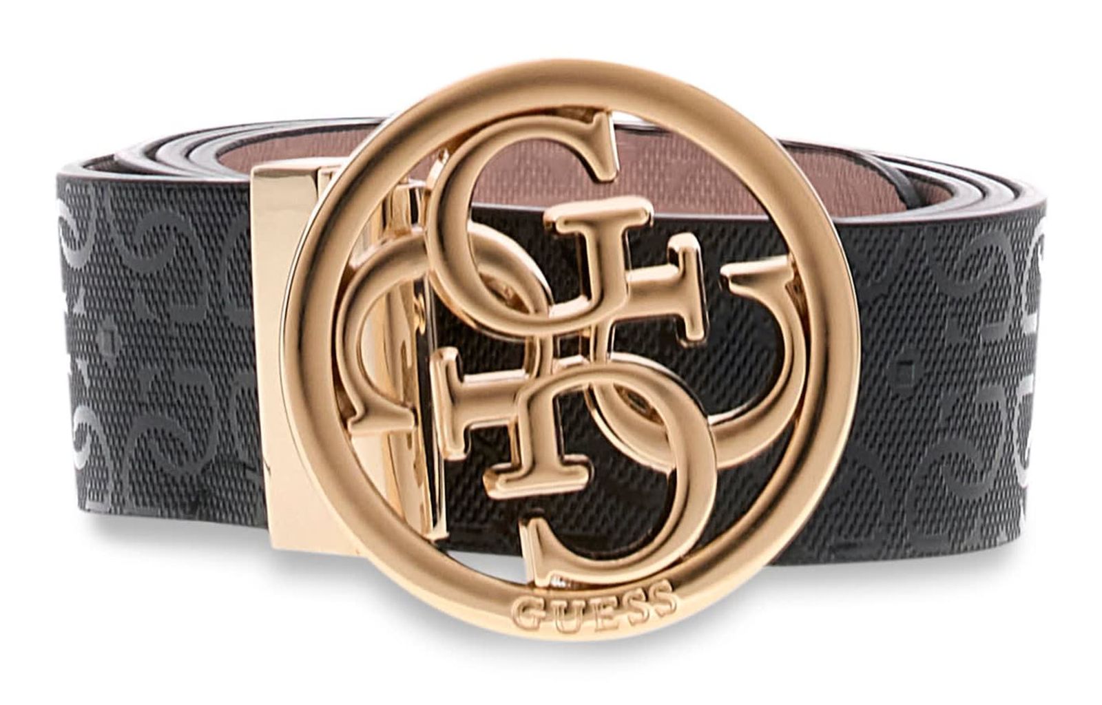 GUESS Stacey Adjustable & Reversible Belt H35 W105 Black / Light Pink - kürzbar