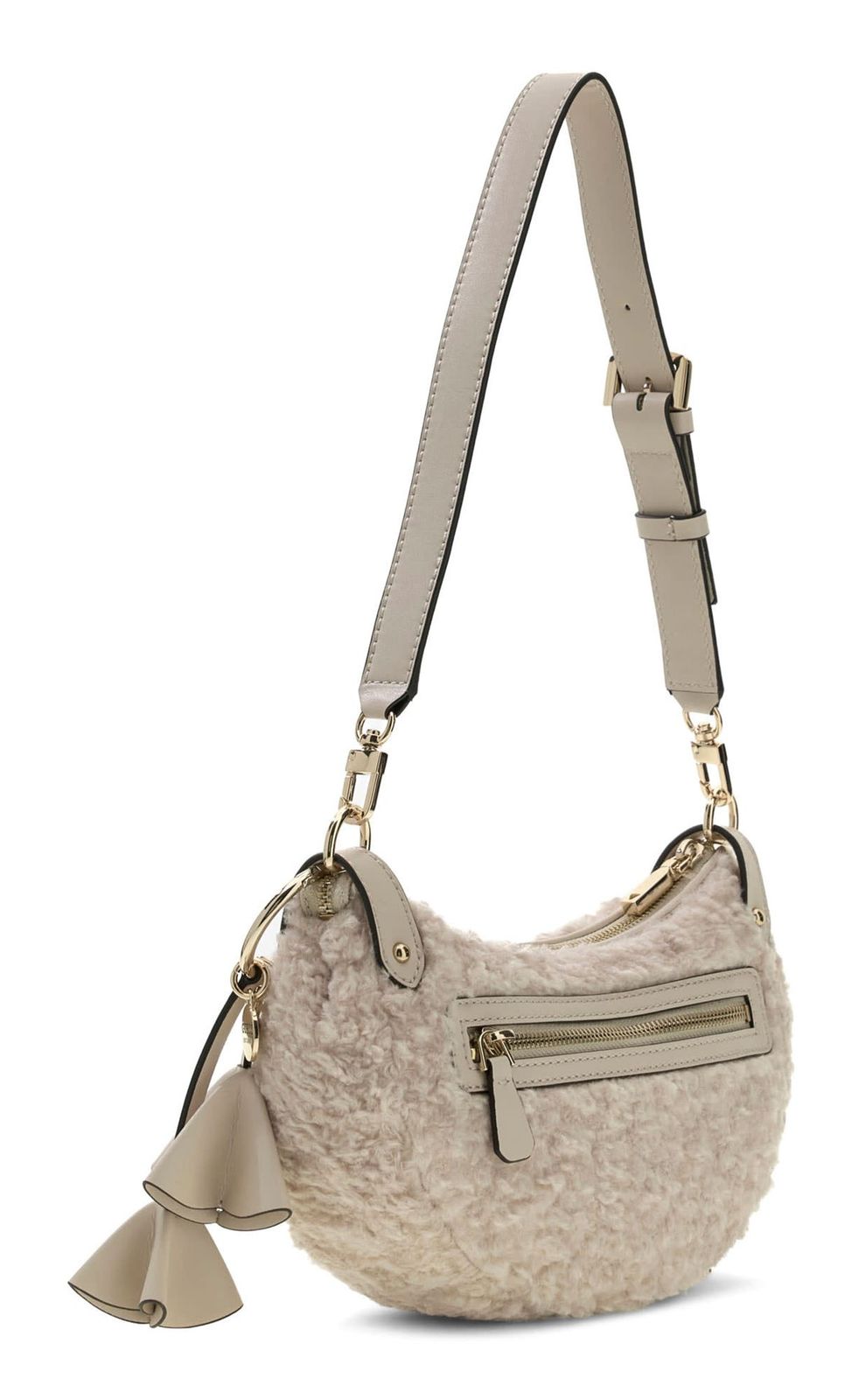 GUESS Katie Convertible Shoulder Bag Creme White GUESS Katie Convertible Shoulder Bag Creme White