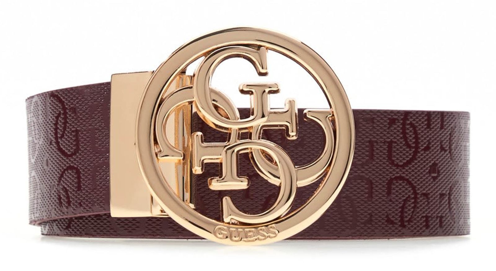 GUESS Stacey Adjustable & Reversible Belt H35 W95 Merlot / Cream White - kürzbar