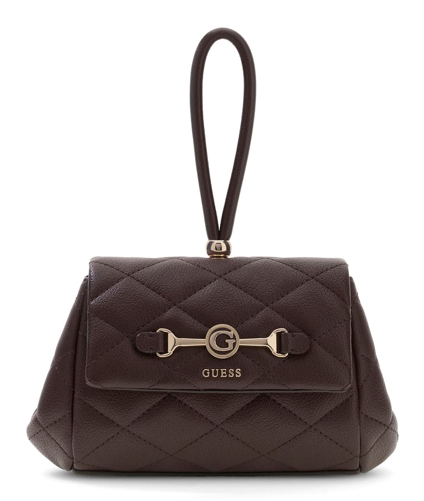 GUESS Frances Mini Flap Crossbody Bag Brown