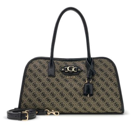 GUESS Samantha Girlfriend Satchel Black Logo