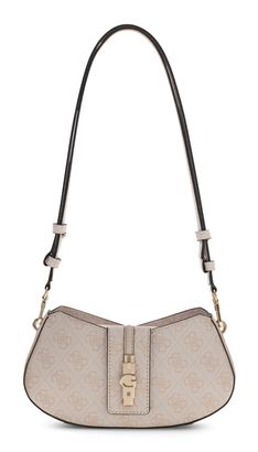 GUESS Yvonne Logo Mini Convertible Shoulder Bag Stone Logo