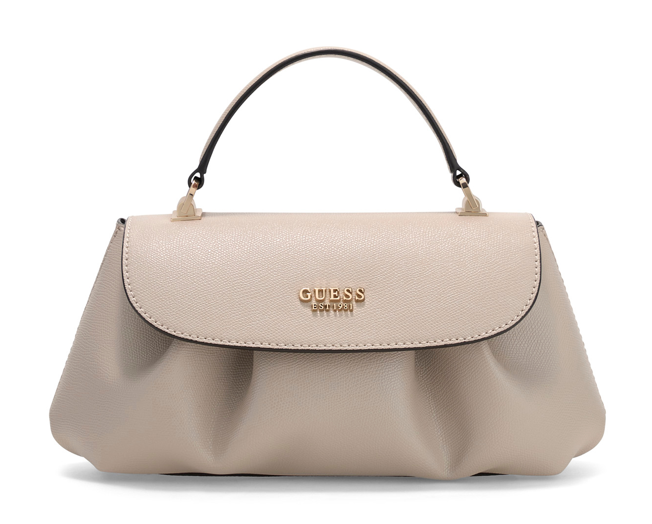 GUESS Amorette Top Handle Flap Bag Taupe