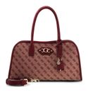 GUESS Samantha Girlfriend Satchel Merlot Logo